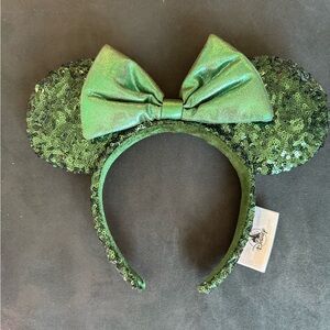 Disney Parks Green Sequin Mouse Ears Headband